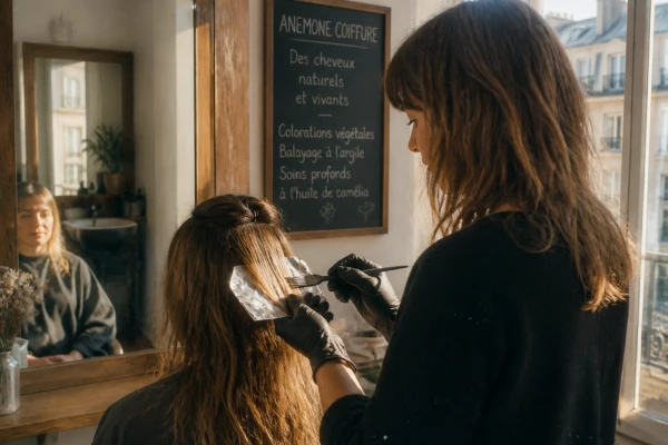 Balayage blond vénitien cheveux châtains Paris 13