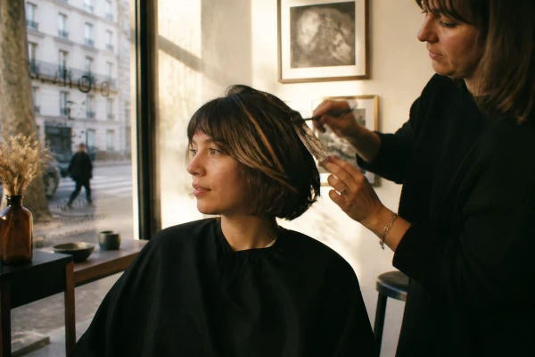 Balayage cheveux courts femme tendance Paris 13