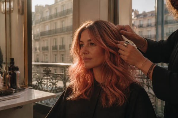 Balayage rose gold cheveux tendance Paris 14