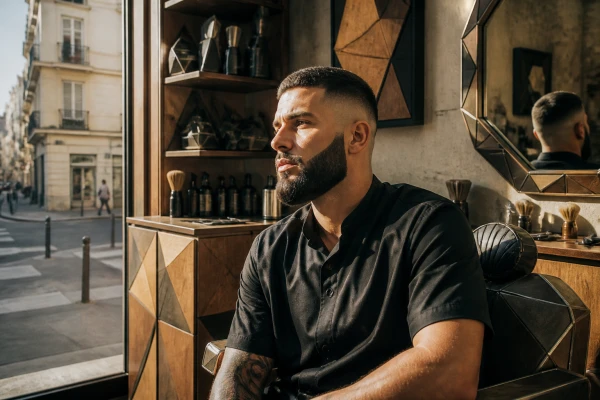 Barbier dessin barbe géométrique Malakoff