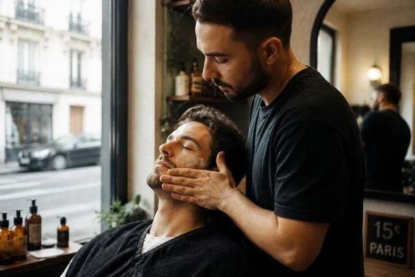 Barbier soin barbe huile naturelle Paris 15