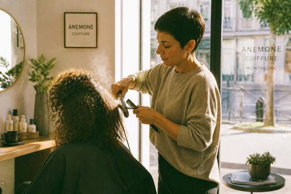 Lissage kératine cheveux bouclés Montrouge